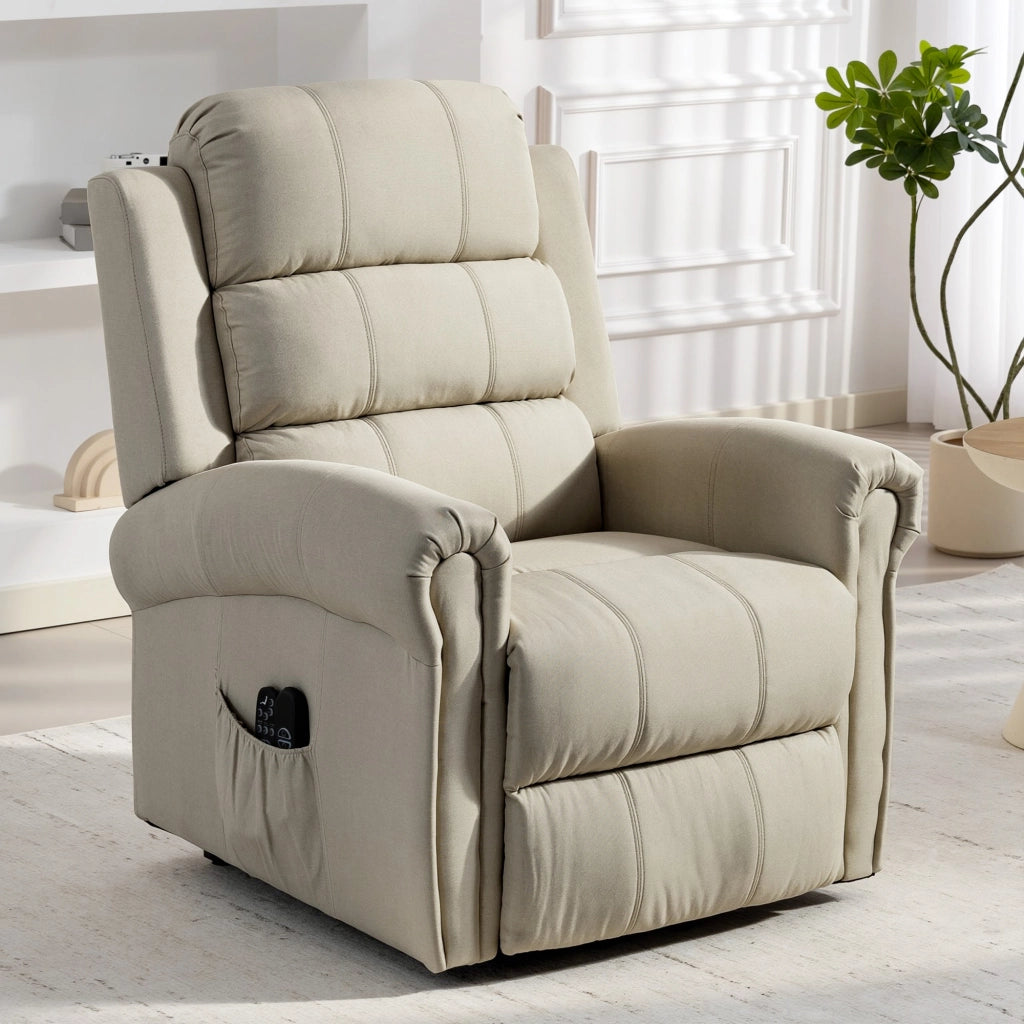 Poltrona relax elettrica alzapersona ¨C Xylo ¨C massaggiante riscaldante beige 87x87,5x108cm