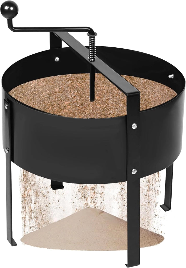 Colino per compost da giardino, 40 x 45 cm, colino a manovella, con manici, colino per terra, prato, giardino