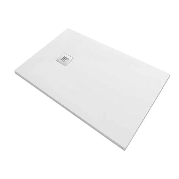 Piatto doccia 160x70 cm effetto pietra marmoresina EASYSTONE riducibile KENYA Bianco