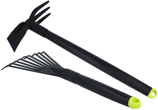 Kit di attrezzi per giardinaggio 2 pezzi - Spazzola piccola - Pala doppia - Attrezzo per giardinaggio robusto - Resina rinforzata con fibre - Leggero e ergonomico