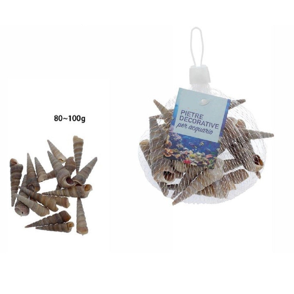 Trade Shop - Sacchetto Conchiglie Di Mare Spirale Decorazione Per Acquario Da 80-100gr 70281 -