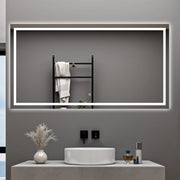 AICA Specchio da bagno  80 x 120 cm, dimmerabile, interruttore touch, Funzione Memoria, antiappannamento