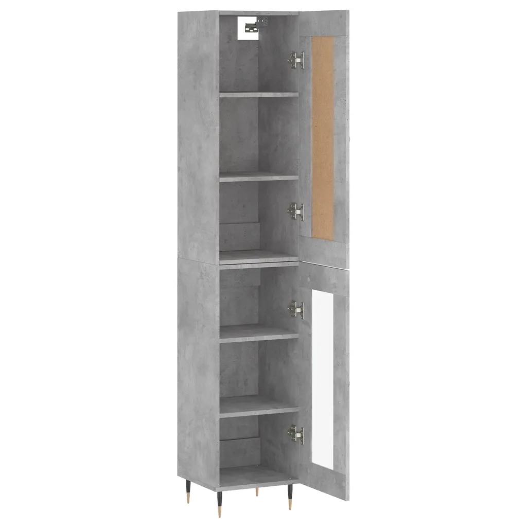 Credenza Grigio Cemento 34,5x34x180 cm in Legno Multistrato