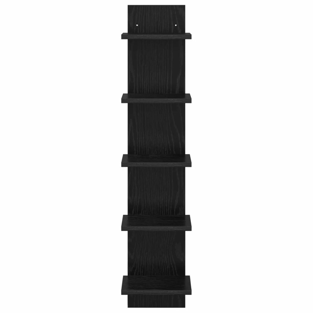 Scaffale da parete 2 pz Rovere Nero 22 x 15 x 100 cm 8012423