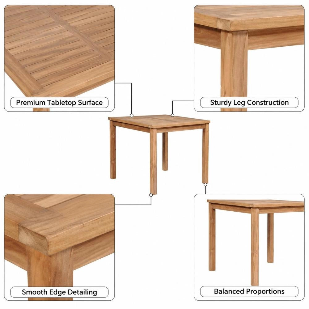 Garden Table 80x80x77 Cm Solid Teak Wood