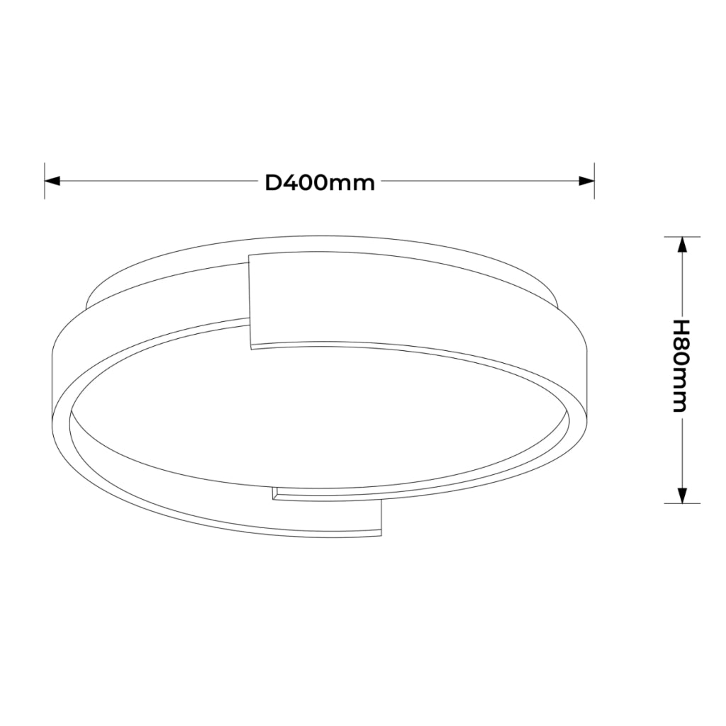 Plafoniera Halo nera tonda Ø38cm LED 25W CCT Light Prestige