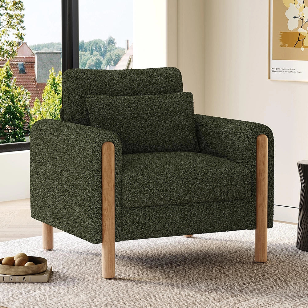 Poltrona moderna - Xylo - Con braccioli e cuscino spesso, verde