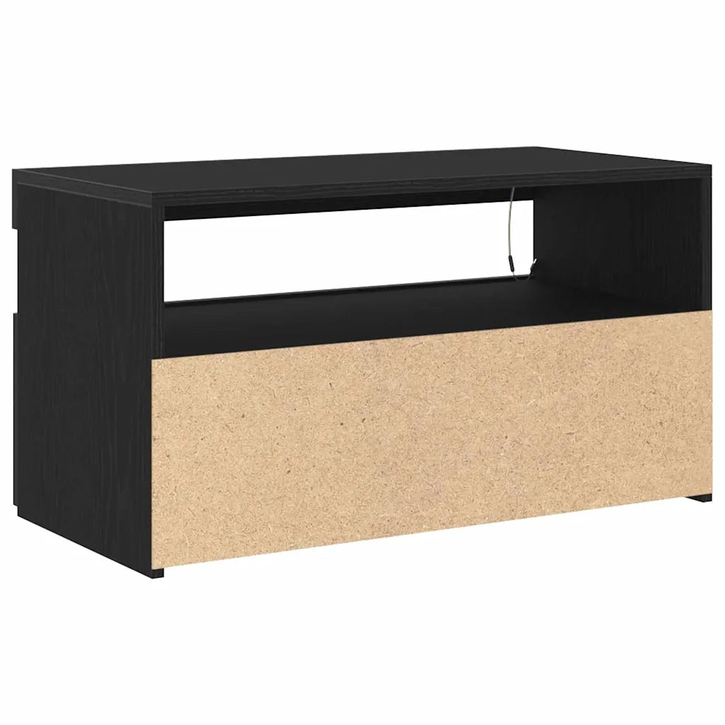 Mobile TV con LED Rovere Nero 75 x 35 x 40 cm Legno multistrato 862557