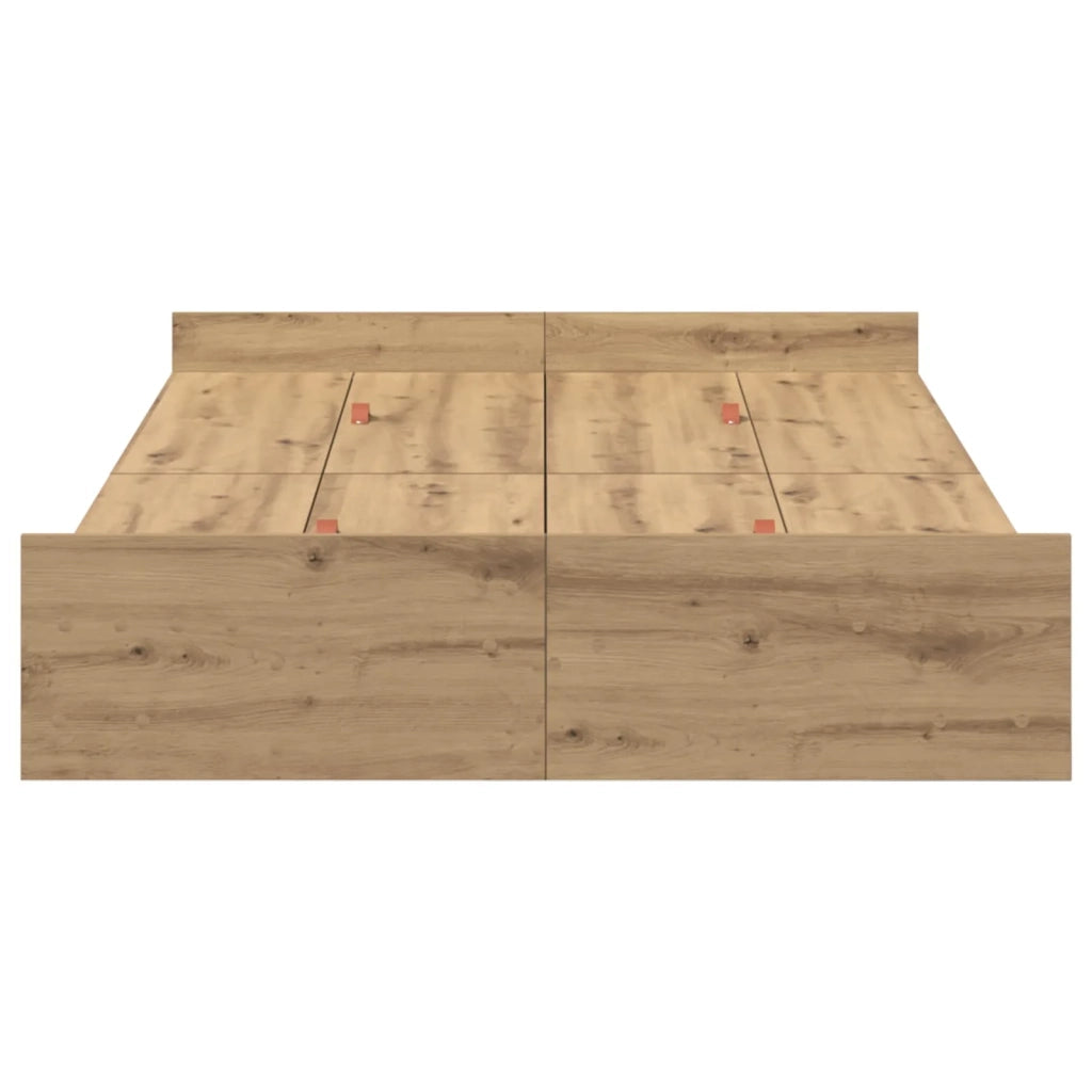 Struttura letto con contenitore Rovere artigianale 120 x 200 cm 3335308