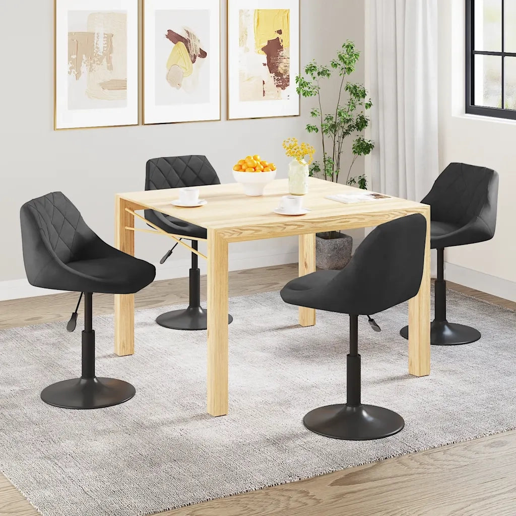 Sedie da Pranzo Girevoli 4 pz Nere in Velluto 3088788