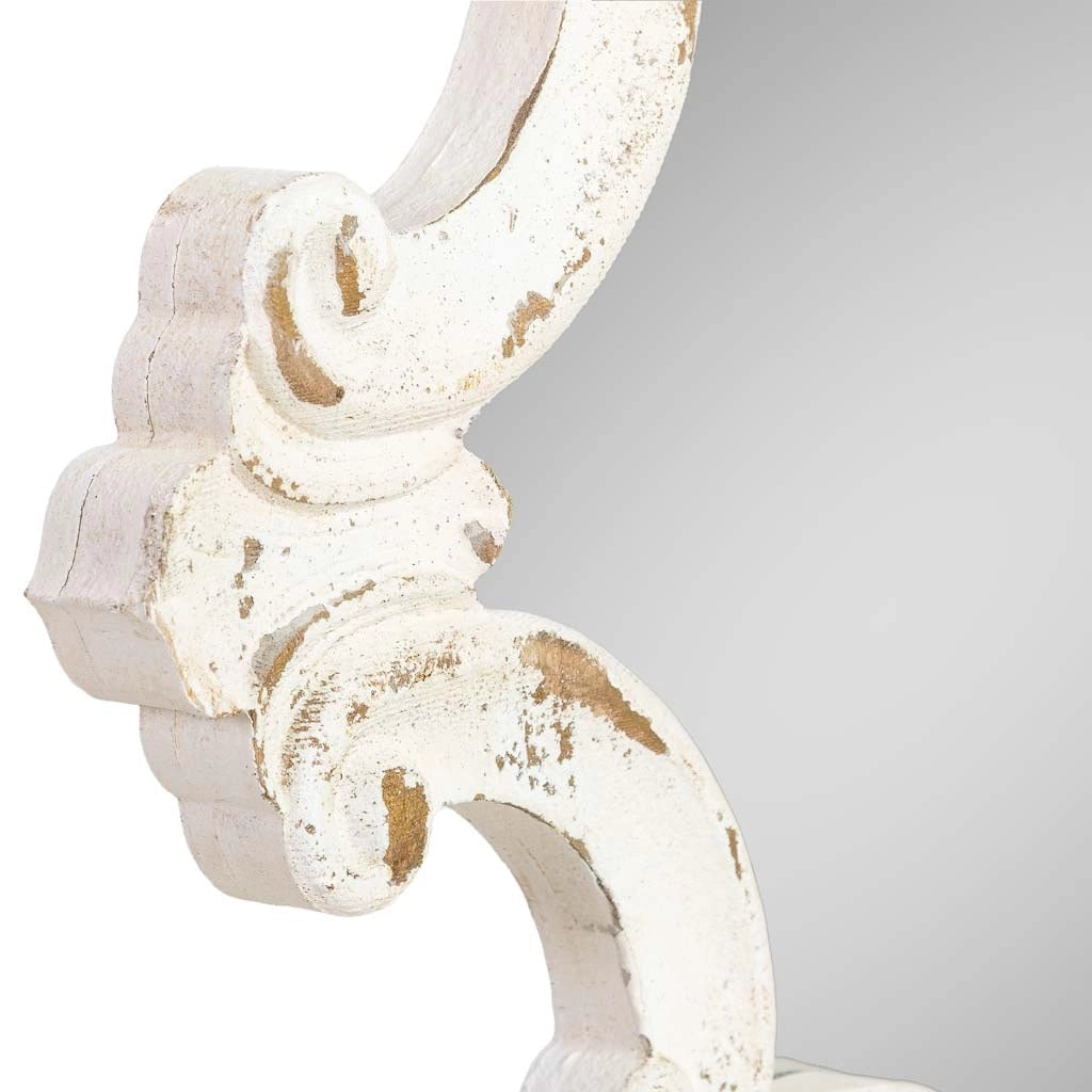 Specchio da parete in legno bianco 59x3,5x76h cm