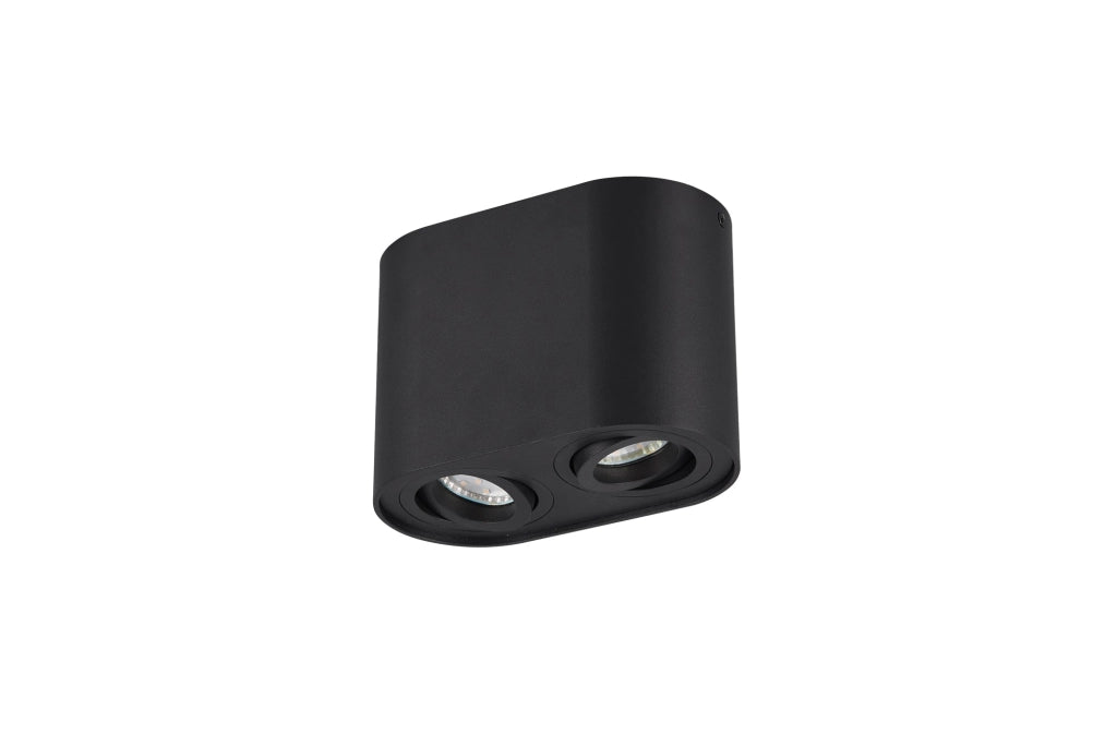 Plafoniera da Interno  GU10 in Metallo Nero Opaco