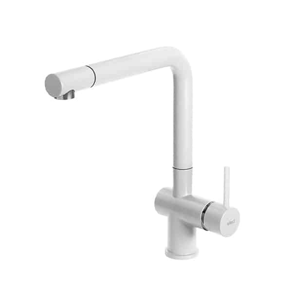 Rubinetto Miscelatore Cucina Elleci Stream Keratek Plus Bianco Assoluto MKKSTR96