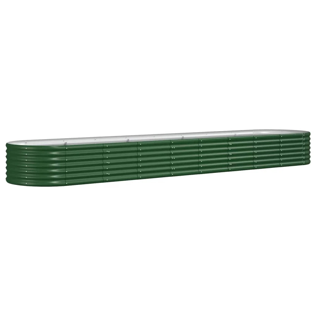Fioriera rialzata per piante e fiori adatta per terrazze e giardini in acciaio verniciato a polvere 368 x 80 x 36 cm verde 02_0039641