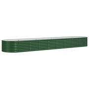Fioriera rialzata per piante e fiori adatta per terrazze e giardini in acciaio verniciato a polvere 368 x 80 x 36 cm verde 02_0039641