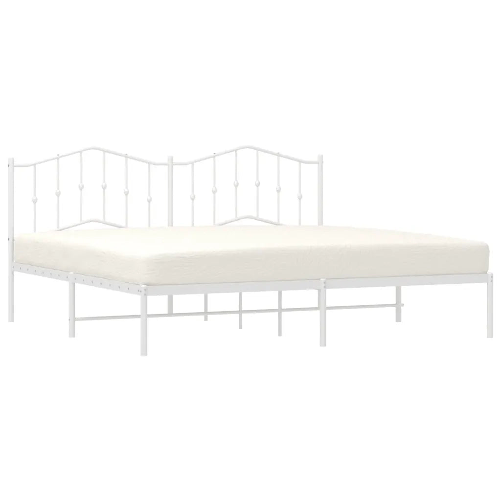 Giroletto con Testiera Metallo Bianco 193x203 cm
