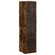 Credenza | Madia | Buffet da pranzo | Armadio da pranzo con Ante in Vetro Rovere Fumo 35x37x142 cm
