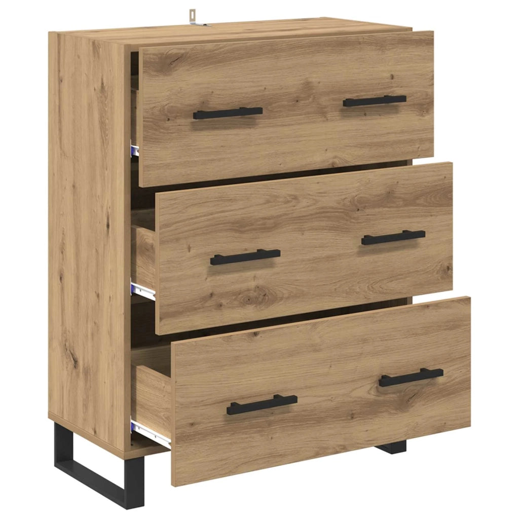 Credenza | Madia | Buffet da pranzo | Armadio da pranzo con cassetto Rovere artigianale 69,5 x 34 x 90 cm