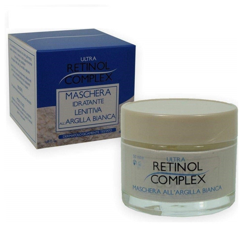 Trade Shop - Crema Maschera Viso Idratante Lenitiva Argilla Bianca 50ml Acido Ialuronico -