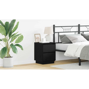 Armadio da Notte con cassetto Rovere Nero 39 x 34,5 x 50 cm 869612