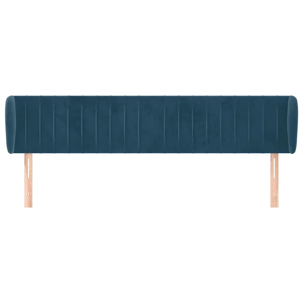 Testiera ad Orecchio-Testata con Orecchie Blu Scuro 203x23x78/88 cm in Velluto 126094