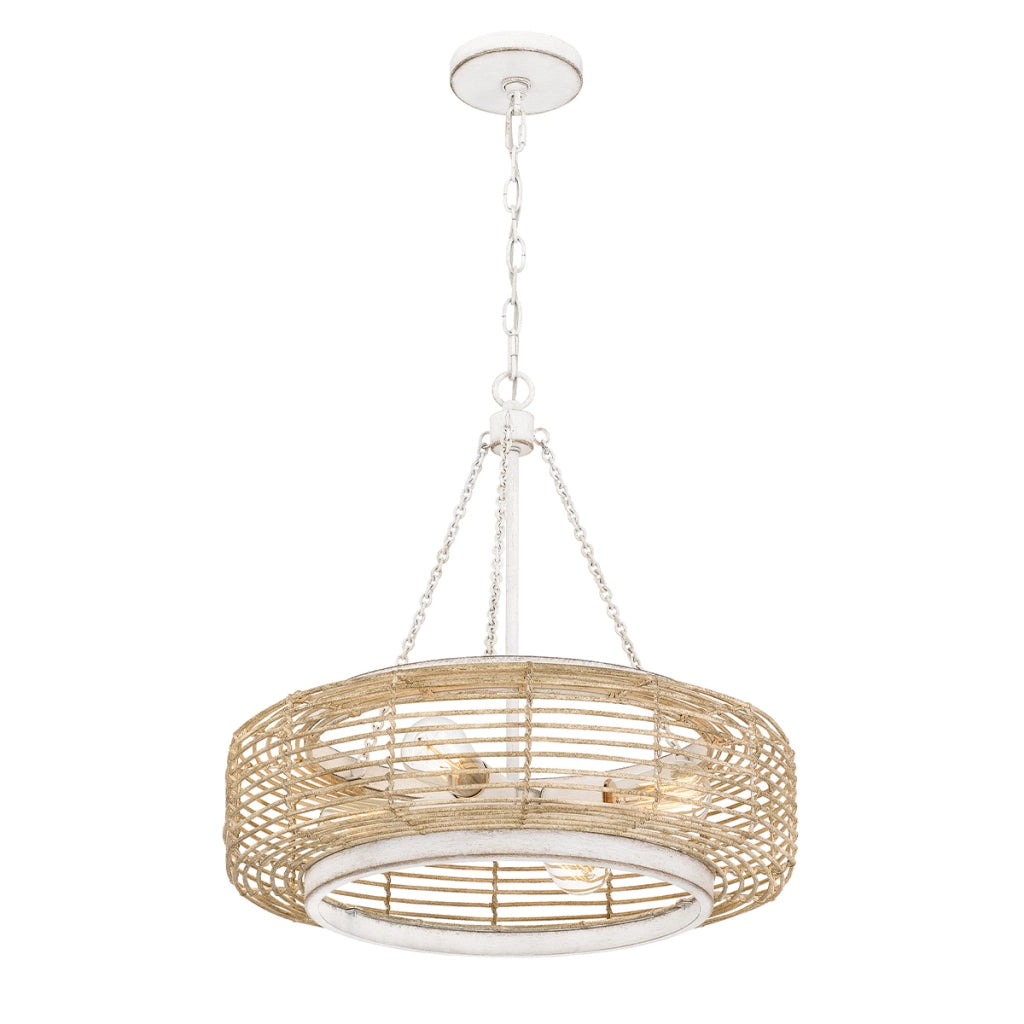 Lampada a sospensione Waylon Quoizel Ø50 bianco/beige 4xE27