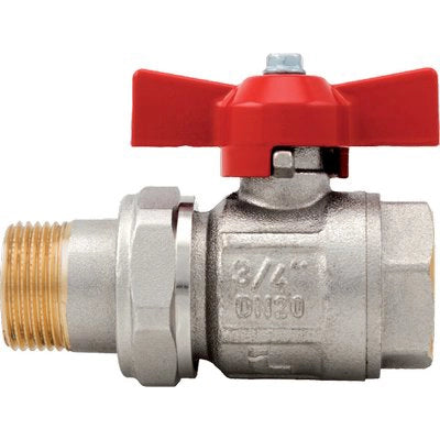 VALVOLA SFERA TOTALE MF FARFALLA IDEAL 098 ITAP - OTTONE NICHELATO 3/4MF- 2 pezzi