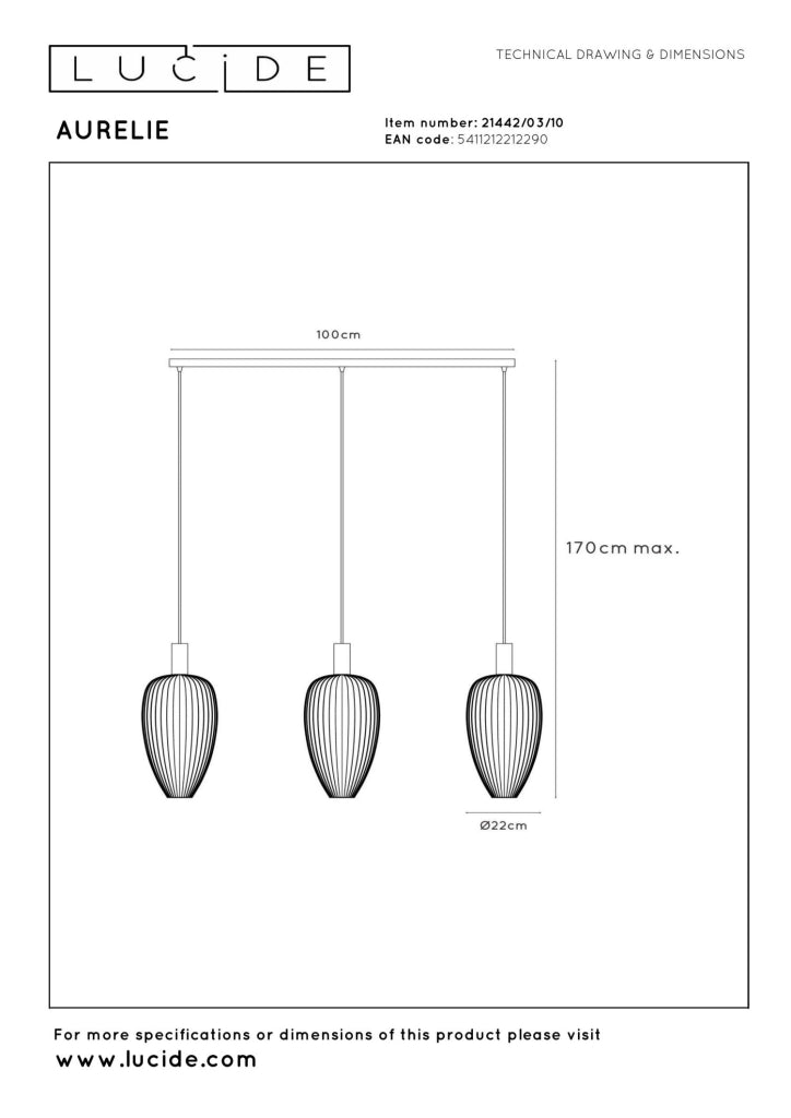 Lampada sospesa industriale AURELIE 3xGU10 oro nero