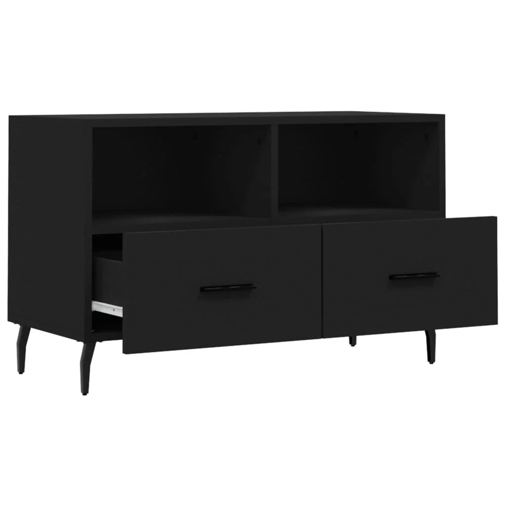 Mobile TV multimediale mensola TV credenza TV sala da pranzo soggiorno camera da letto 80 x 36 x 50 cm legno ingegnerizzato nero 02_0026312