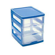 Trade Shop - Cassettiera Turia In Plastica 3 Cassetti 13.5x17x17cm In Vari Colori 11224g9 -