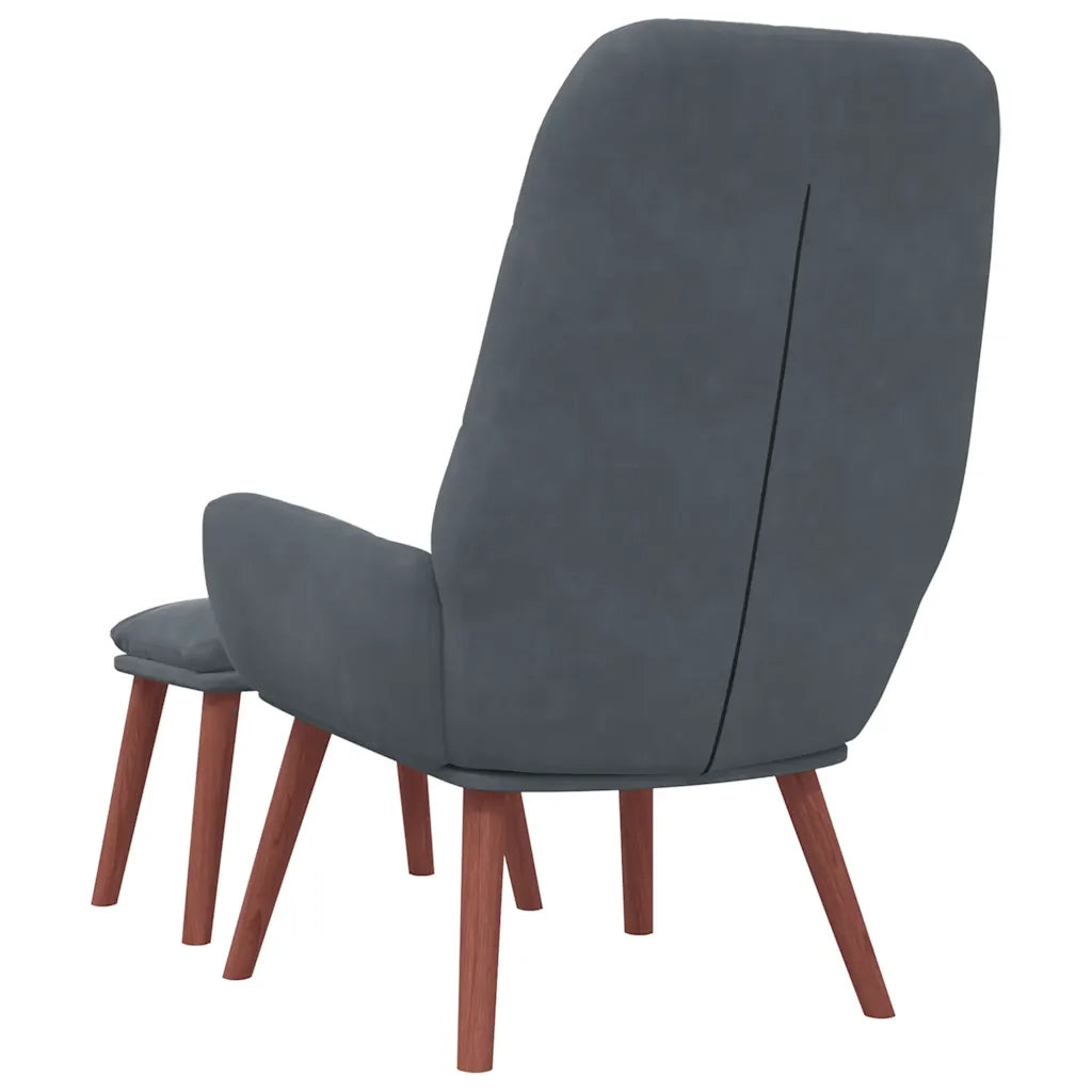 Poltrona Relax con Poggiapiedi Grigio Scuro in Velluto 3315139