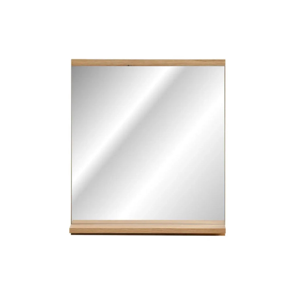 Specchio bagno rettangolare 57x50 cm con bordo contenitore