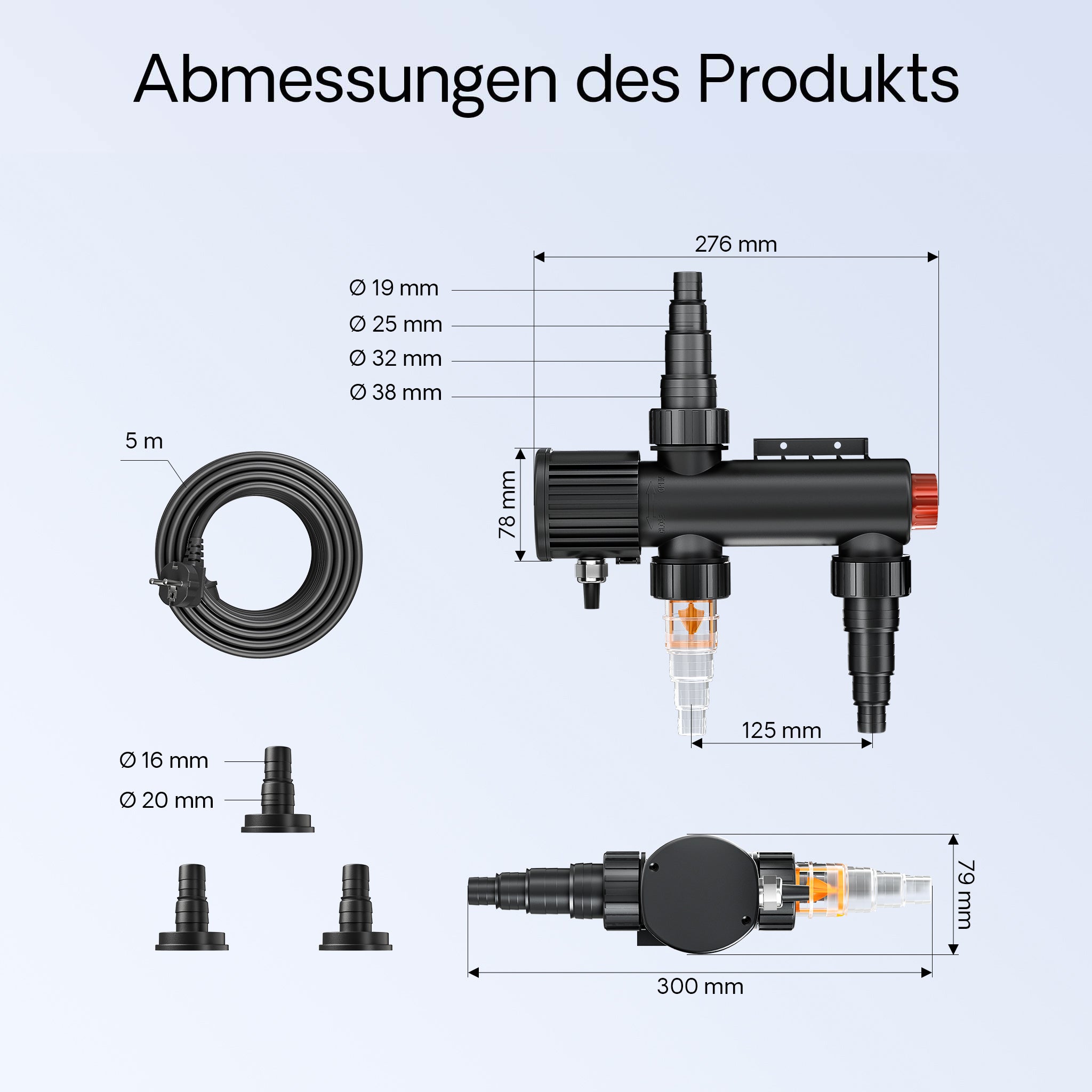 CUV-209 Chiarificatore acqua per laghetti Filtro luminoso 9W