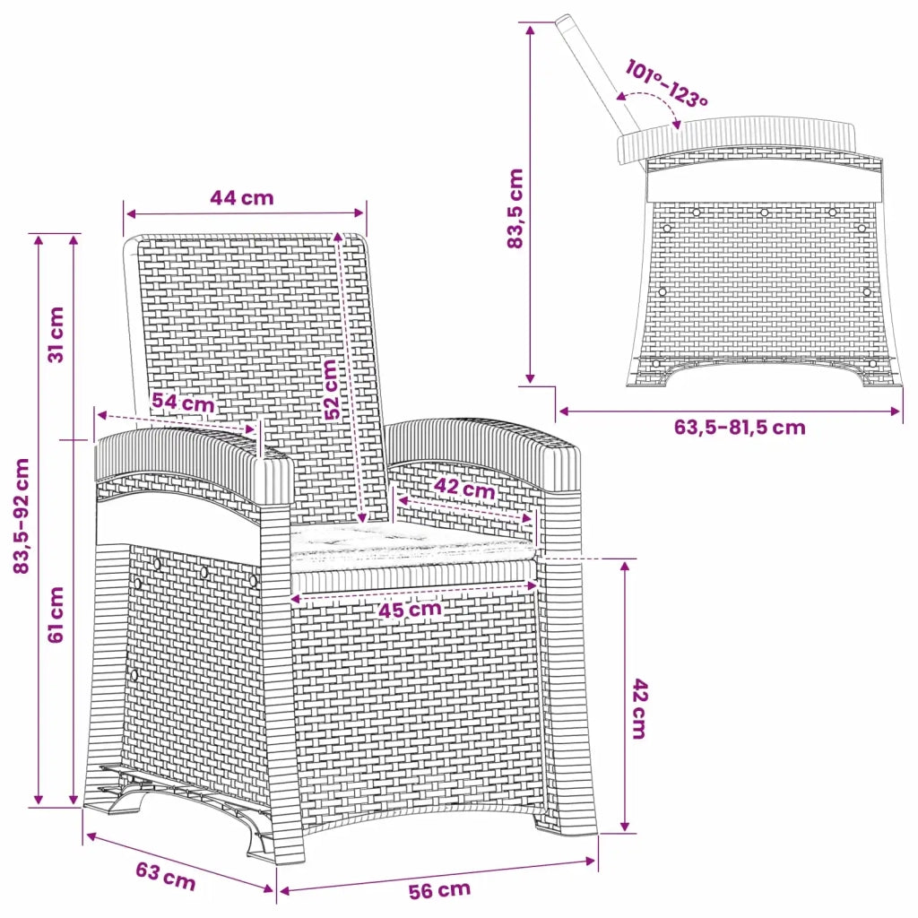 Set da Pranzo per Giardino 14 pz Marrone e Tortora PP 3430189