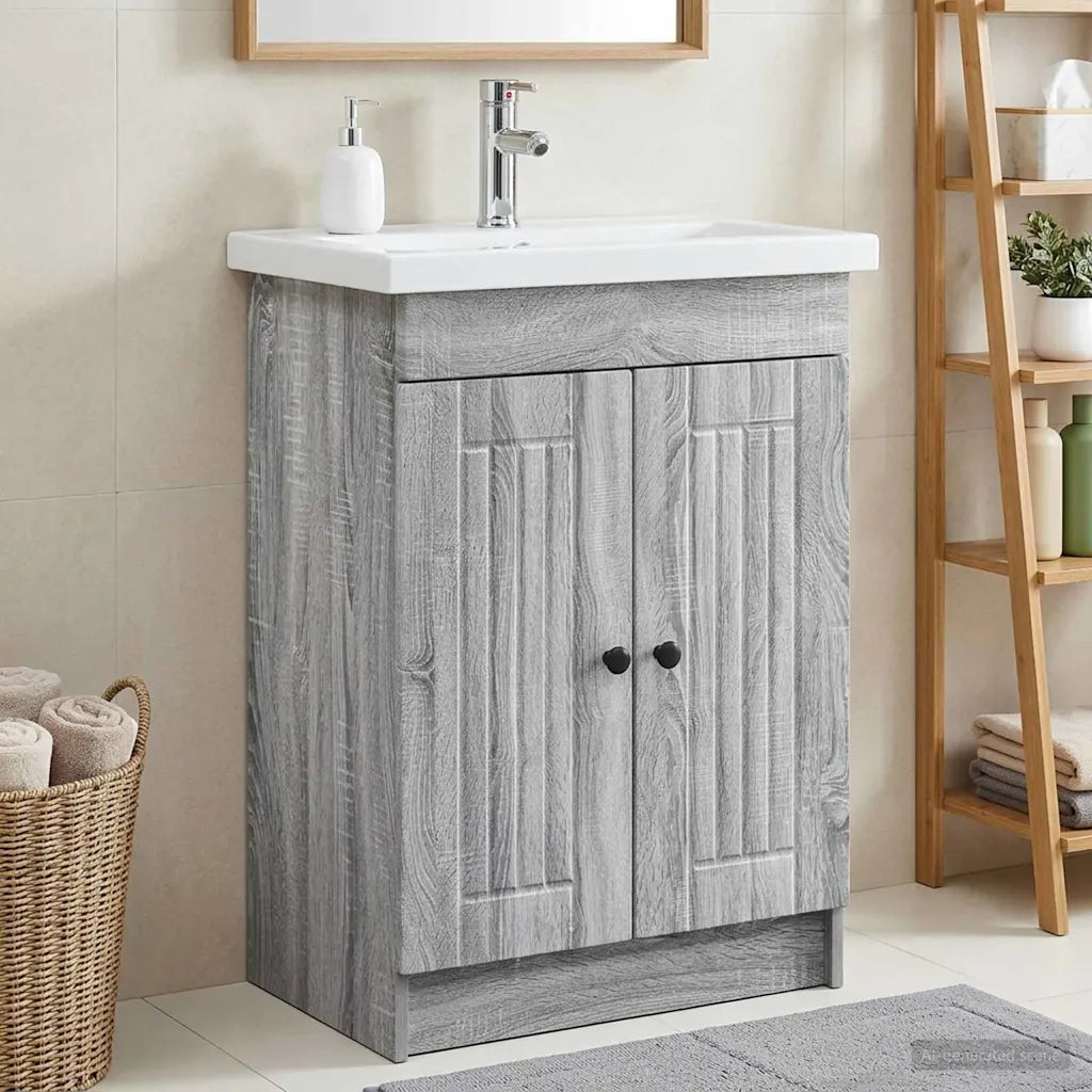 Mobiletto da bagno sotto il lavello Sonoma grigio 890050
