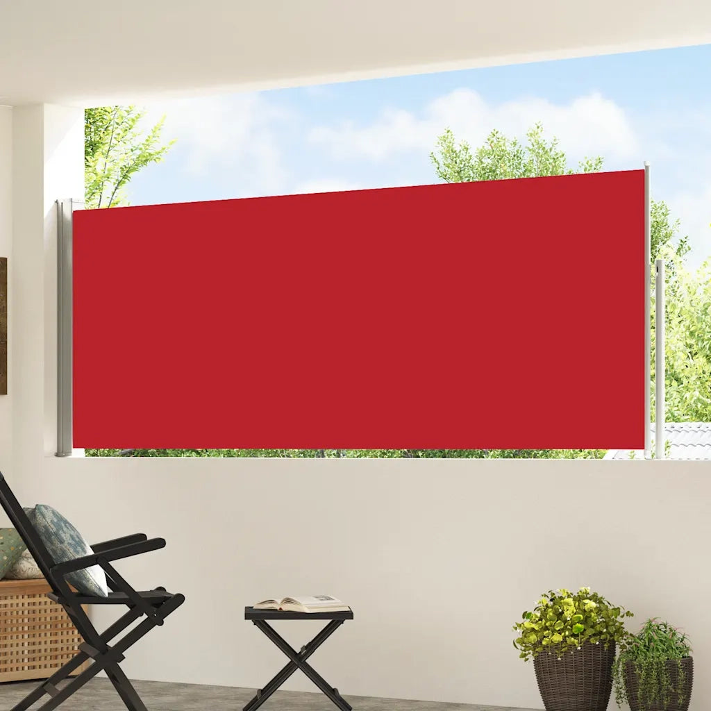 Tenda da Sole | Tenda laterale Retrattile per Patio 120x500 cm Rossa