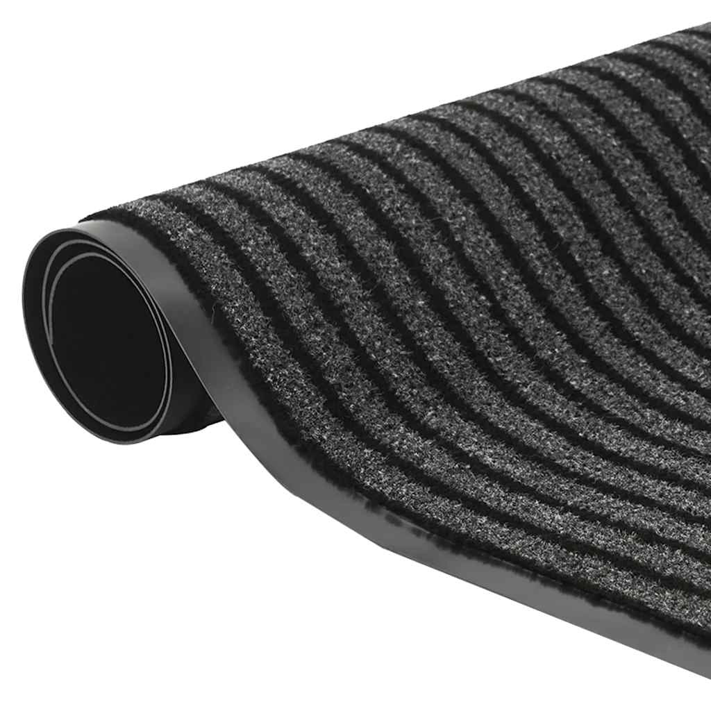 Zerbino antiscivolo a righe per interni ed esterni 90 x 120 cm PP nero 02_0058141