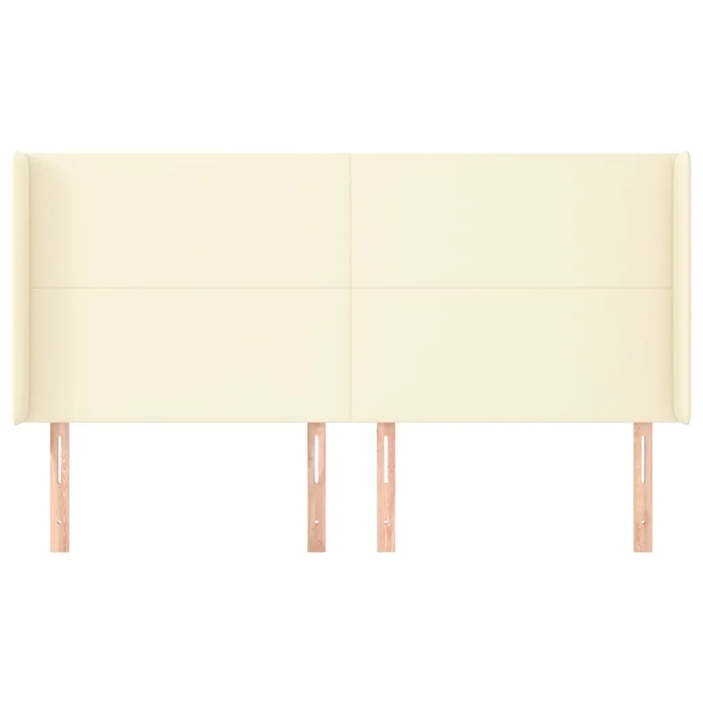 Testiera ad Orecchio Crema 203x16x118/128 cm in Similpelle