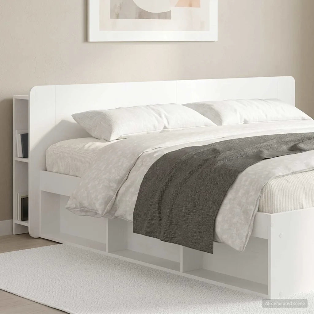 Testata del letto con archiviazione Bianco Legno ingegnerizzato 8001237