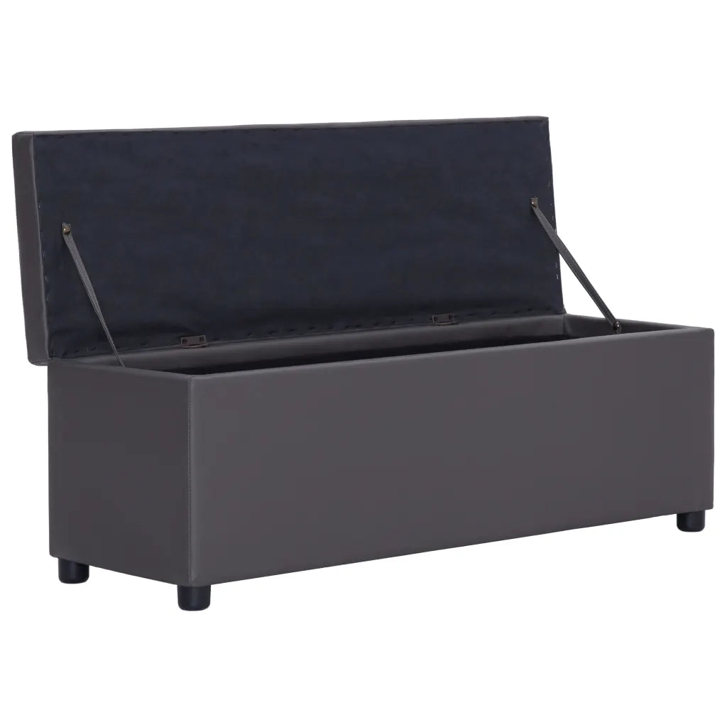 Panca con Vano Portaoggetti 116 cm Grigia in Similpelle