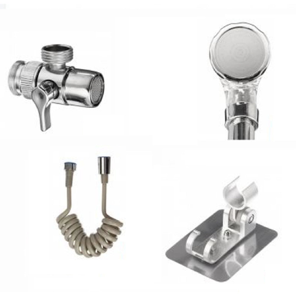 Trade Shop - Soffione Telefono Doccia Per Rubinetto Bagno Cucina Con Spirale Elastica Q-hs1 -