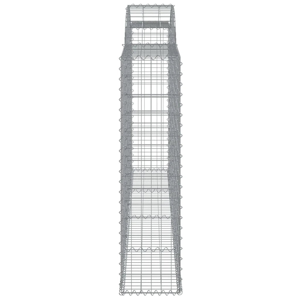 Set di 2 gabbioni ad arco per recinzione gabbia o muro di contenimento 300 x 30 x 120/140 cm ferro zincato argento 02_0041365
