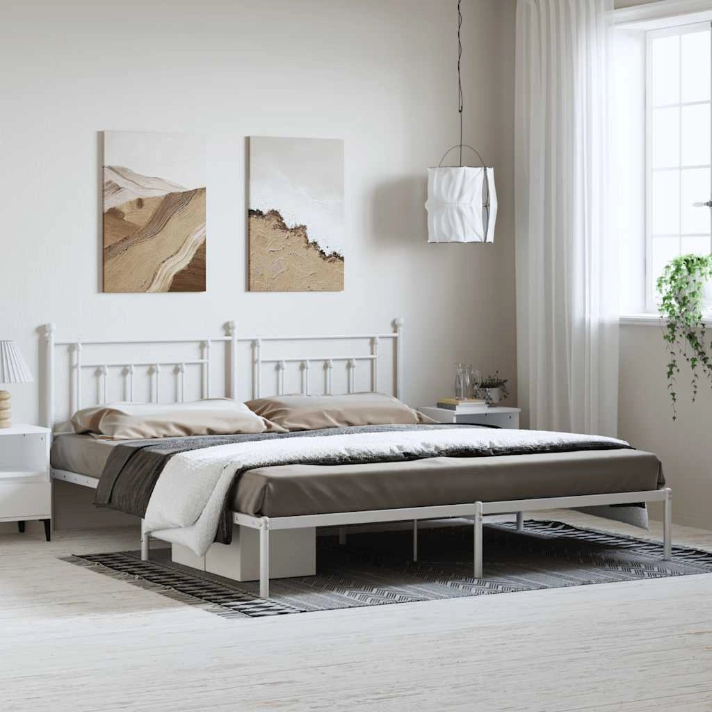 Giroletto con Testiera Metallo Bianco 193x203 cmcod mxl 81877