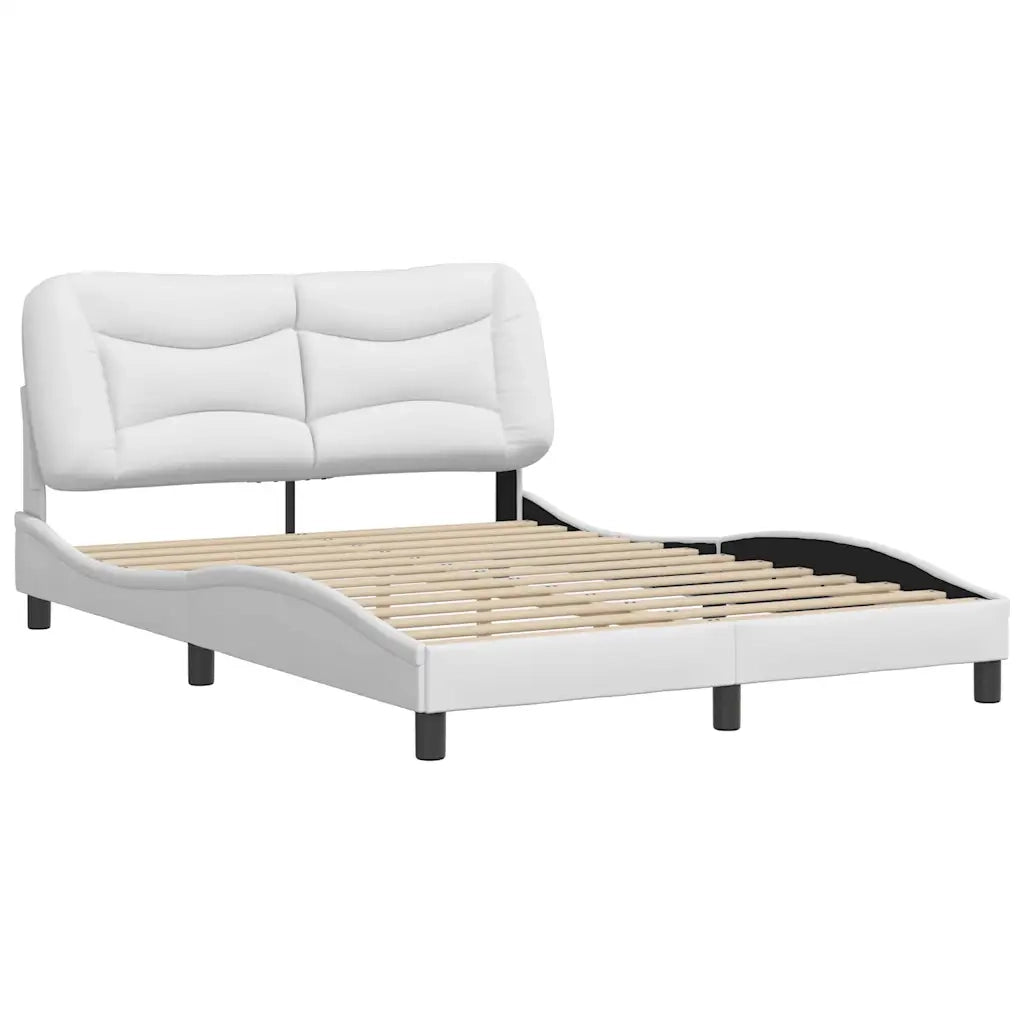 Giroletto senza Materasso-Struttura Letto Hvar Bianco 140x190 cm in Similpelle