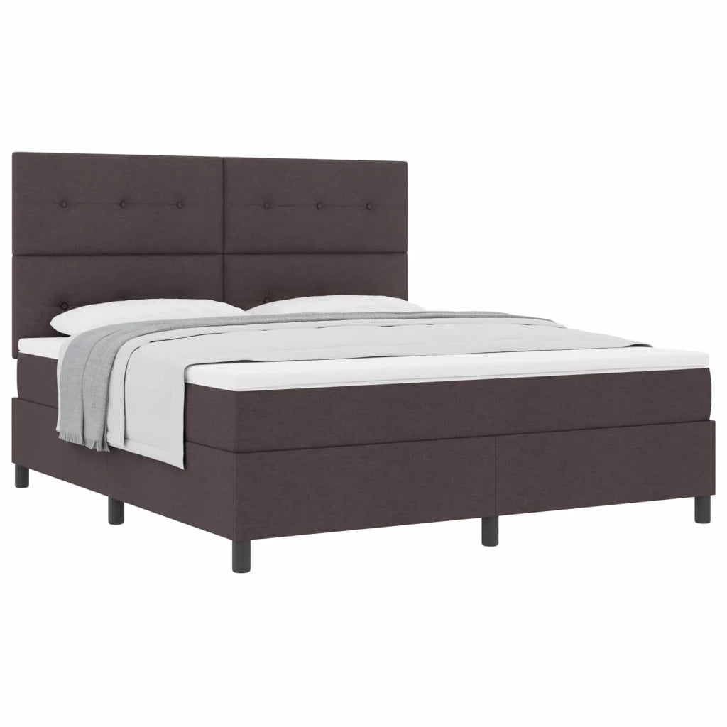 Letto a molle con materasso Marrone Scuro 180 x 200 cm Tessuto 3339409
