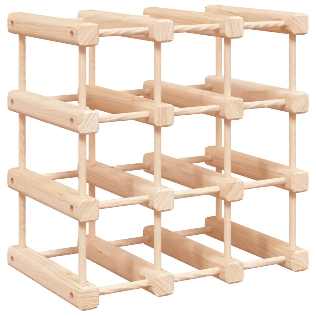 Portabottiglie Vino 12 Bottiglie 36x23x36cm Legno Massello Pinocod mxl 107021