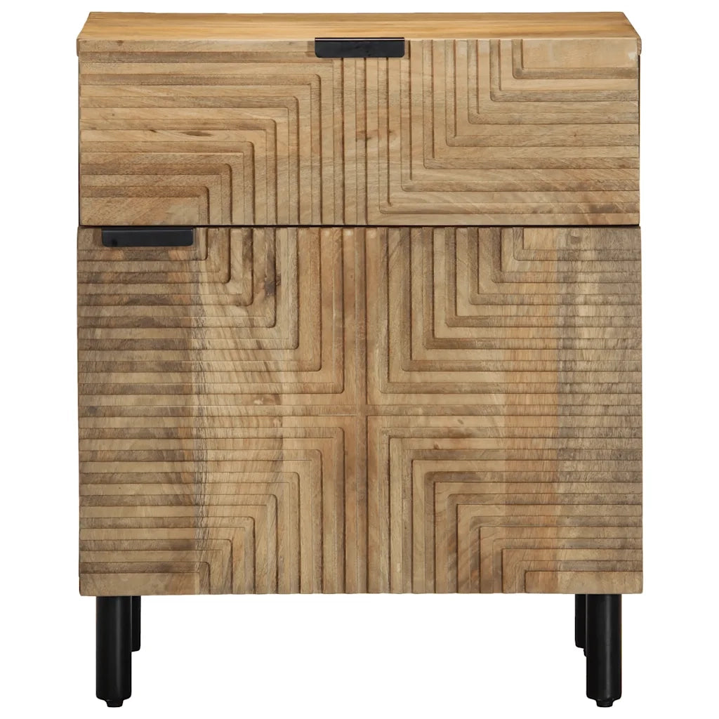 Comodino Marrone 50x33x60 cm in Legno Massello di Mango 4017728