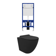 Kit WC sospeso e sistema di scarico da incasso mod. Sydney nero opaco