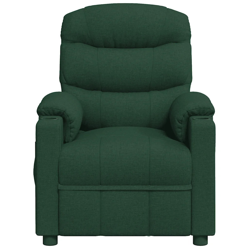 Poltrona Massaggiante Elettrica Verde Scuro in Tessuto 3143509