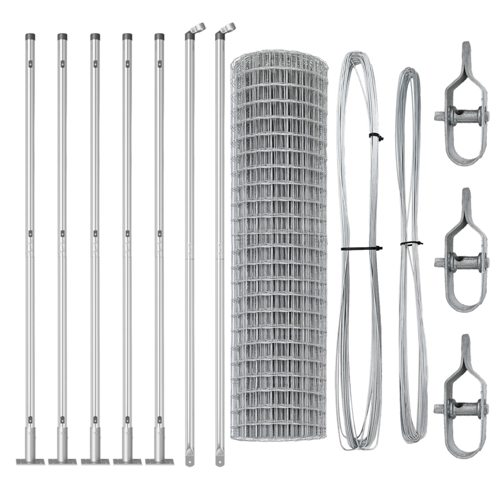 Recinto Euro con 7 Posti Flangiati 1,2x10 m in Acciaio Galvanizzato
